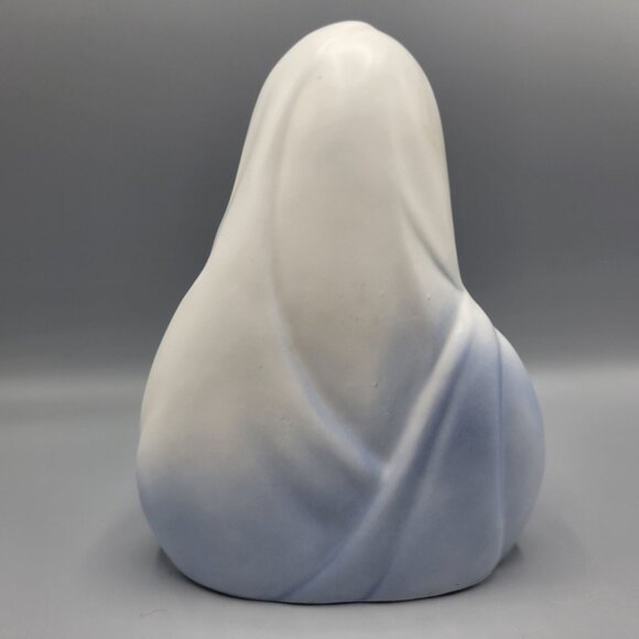 Vintage Enesco Japan Virgin Mary Ceramic Bust Figurine Blue White Religious Deco - Picture 5 of 14